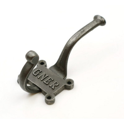 Oakcrafts - Antique Cast Iron 2 Part Coat Hook Gner 125mm - Pack Of 5 - image 1