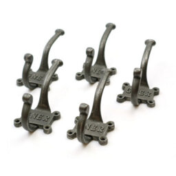 Oakcrafts - Antique Cast Iron 2 Part Coat Hook Gner 125mm - Pack Of 5 - thumbnail 3