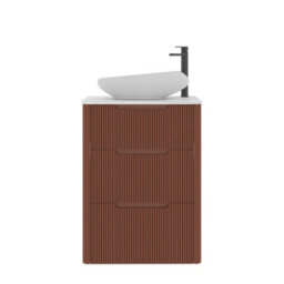Royal Bathrooms Avenza 600mm Terracotta Clay Floor Standing Countertop Bathroom Vanity Unit 3 Drawer With Nova Basin - thumbnail 6