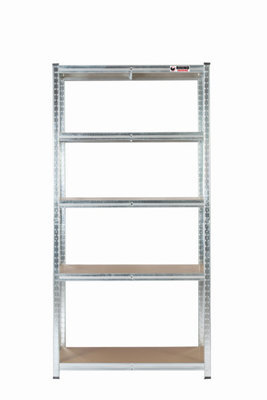 Rhino Racking 180 X 90 X 60Cm - Galvanised - 5 Tier Boltless Heavy Duty Garage Shelving Unit - 1000Kg Load Weight - image 1