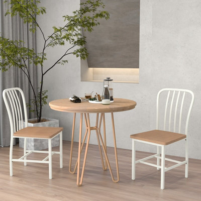 Costway Set Of 2 Dining Chair Armless Spindle Back Kitchen Chairs W/ Ergonomic Seat - image 1