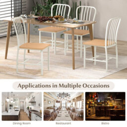 Costway Set Of 2 Dining Chair Armless Spindle Back Kitchen Chairs W/ Ergonomic Seat - thumbnail 9
