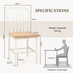 Costway Set Of 2 Dining Chair Armless Spindle Back Kitchen Chairs W/ Ergonomic Seat - thumbnail 3