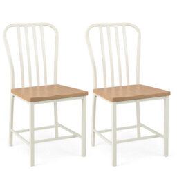 Costway Set Of 2 Dining Chair Armless Spindle Back Kitchen Chairs W/ Ergonomic Seat - thumbnail 2
