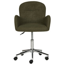 Beliani Desk Chair Priddy Boucle Dark Green - thumbnail 5