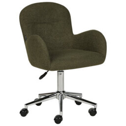 Beliani Desk Chair Priddy Boucle Dark Green - thumbnail 4