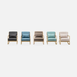 Sweeek - Scandi-Style Wooden Rocking Chair With Cushion Lorens Blue 65X80X81.5 Cm - thumbnail 5