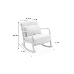 Sweeek - Scandi-Style Wooden Rocking Chair With Cushion Lorens Blue 65X80X81.5 Cm - thumbnail 8