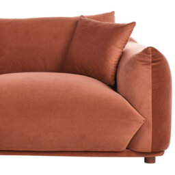 Beliani Sofa 3 Seater Luvos Velvet Golden Brown - thumbnail 8