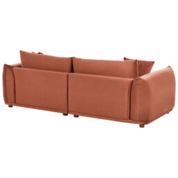Beliani Sofa 3 Seater Luvos Velvet Golden Brown - thumbnail 5