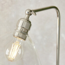 Luminosa Lighting Luminosa Bellora Glass Floor Lamp Bright Nickel Plate & Clear Glass 10W Led E27 - thumbnail 4