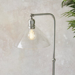 Luminosa Lighting Luminosa Bellora Glass Floor Lamp Bright Nickel Plate & Clear Glass 10W Led E27 - thumbnail 5
