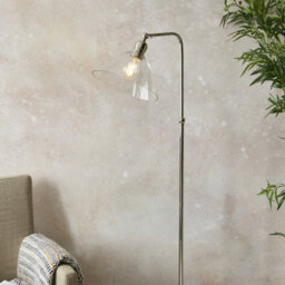 Luminosa Lighting Luminosa Bellora Glass Floor Lamp Bright Nickel Plate & Clear Glass 10W Led E27 - thumbnail 3