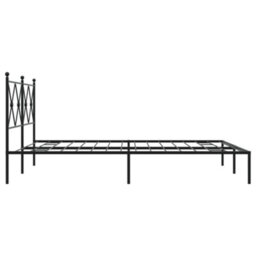 Berkfield Metal Bed Frame Without Mattress With Headboard Black 160X200Cm - thumbnail 5