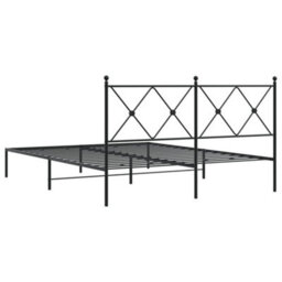 Berkfield Metal Bed Frame Without Mattress With Headboard Black 160X200Cm - thumbnail 6