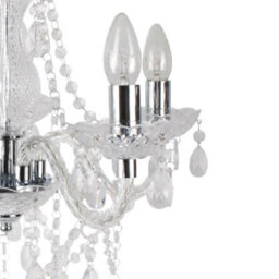 First Choice Lighting Clear And Chrome Marie Therese Style 5 X 40W Chandelier - thumbnail 6
