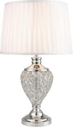 Lighting Supermarket Hepburn Large Crystal Table Lamp Grey Linen Shade Crystal Chrome Finish 58Cm - thumbnail 2