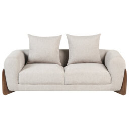 Beliani Modern Sofa 2 Seater Vinliden Taupe - thumbnail 1