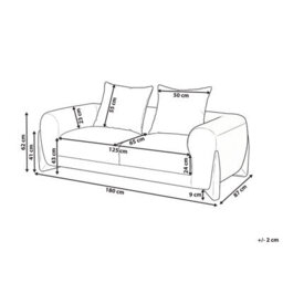 Beliani Modern Sofa 2 Seater Vinliden Taupe - thumbnail 3