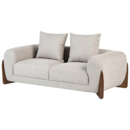 Beliani Modern Sofa 2 Seater Vinliden Taupe - thumbnail 4