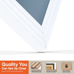 "AK Frames 25X17"" White Step Vinyl Record Frame With Pompadour Mount For 12 Inch Lp Cover & Disc - Overlapped Design" - thumbnail 3