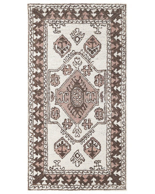 Beliani Hand-Tufted Wool Area Rug 80 X 150 Cm Multicolour Geometric - image 1