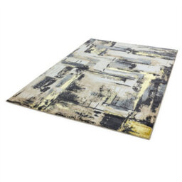 Yellow Modern Easy To Clean Abstract Rug For Dining Room Bedroom And Living Room-160Cm X 230Cm - thumbnail 2