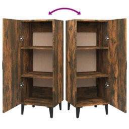 Berkfield Stylish Sideboard Smoked Oak 34.5X34X90 Cm Engineered Wood - thumbnail 9