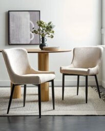 Beliani Set Of 2 Dining Chairs Everly Fabric Light Beige - thumbnail 2