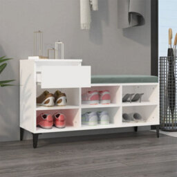 Berkfield Modern Shoe Cabinet White 102X36X60 Cm Engineered Wood - thumbnail 3