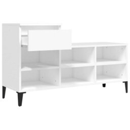Berkfield Modern Shoe Cabinet White 102X36X60 Cm Engineered Wood - thumbnail 7