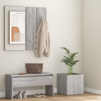 Walplus Hallway Furniture Set Grey Sonoma Engineered Wood - image 1