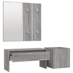 Walplus Hallway Furniture Set Grey Sonoma Engineered Wood - thumbnail 5