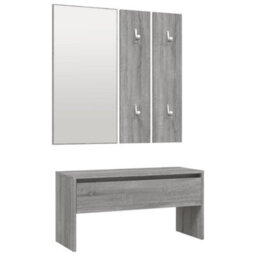 Walplus Hallway Furniture Set Grey Sonoma Engineered Wood - thumbnail 6
