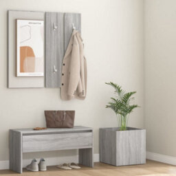 Walplus Hallway Furniture Set Grey Sonoma Engineered Wood - thumbnail 1