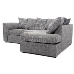 Furnishings For Less UK Byron Dundee Chenille Fabric 3 To 4 Seater L Shaped Corner Sofa  Light Grey Right Hand Facing - thumbnail 2