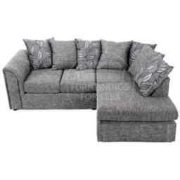 Furnishings For Less UK Byron Dundee Chenille Fabric 3 To 4 Seater L Shaped Corner Sofa  Light Grey Right Hand Facing - thumbnail 3