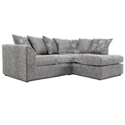 Furnishings For Less UK Byron Dundee Chenille Fabric 3 To 4 Seater L Shaped Corner Sofa  Light Grey Right Hand Facing - thumbnail 4
