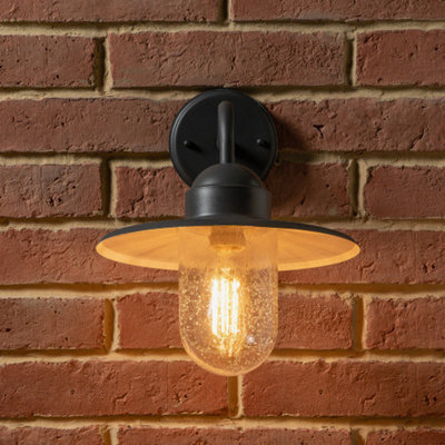 Pacific Lifestyle Outdoor Dark Grey Metal And Glass Fisherman Wall Light Outdoor Wall Lanterns - image 1