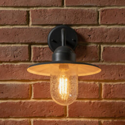 Pacific Lifestyle Outdoor Dark Grey Metal And Glass Fisherman Wall Light Outdoor Wall Lanterns - thumbnail 1