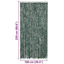 Vidaxl Insect Curtain Green And White 100X220 Cm Chenille - thumbnail 3