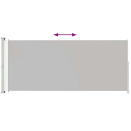 Walplus Patio Retractable Side Awning Garden Sun Shade Canopy Gazebo For Back Door, Porch, Patio 200X500 Cm Cream - thumbnail 3