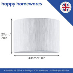 Happy Homewares Contemporary And Sleek Pendant Lighting Shade Crafted From Wrinkled White Paper - thumbnail 6