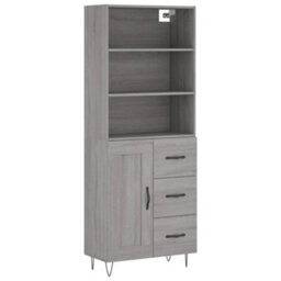Berkfield Highboard Grey Sonoma 69.5X34X180 Cm Engineered Wood - thumbnail 2