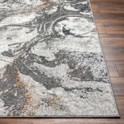 Livabliss San Francisco-Abstract Grey Black Orange Modern Marble Living Dining Bedroom Rug 200 X 275 Cm Easy Care, Non Shedding - thumbnail 5