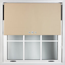 Furnished Blackout Roller Blinds With Triple Round Eyelets & Metal Fittings - Cappuccino (W)205Cm (L)210Cm - thumbnail 1