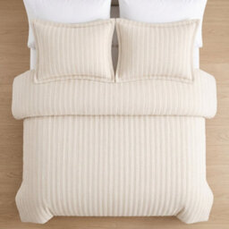 Waffle Duvet Cover Set Natural Soft Textured Bedding Set With Matching Pillowcase, Breathable Easy Care Quilt Cover - thumbnail 3