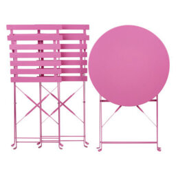 Beliani Bistro Set Folding Fiori Metal Pink - thumbnail 8