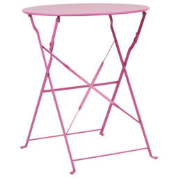 Beliani Bistro Set Folding Fiori Metal Pink - thumbnail 7