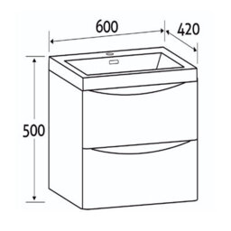 Plum&clay Eden Redwood Wall Hung Vanity Unit With Grey Glass Basin (W)600mm - thumbnail 9